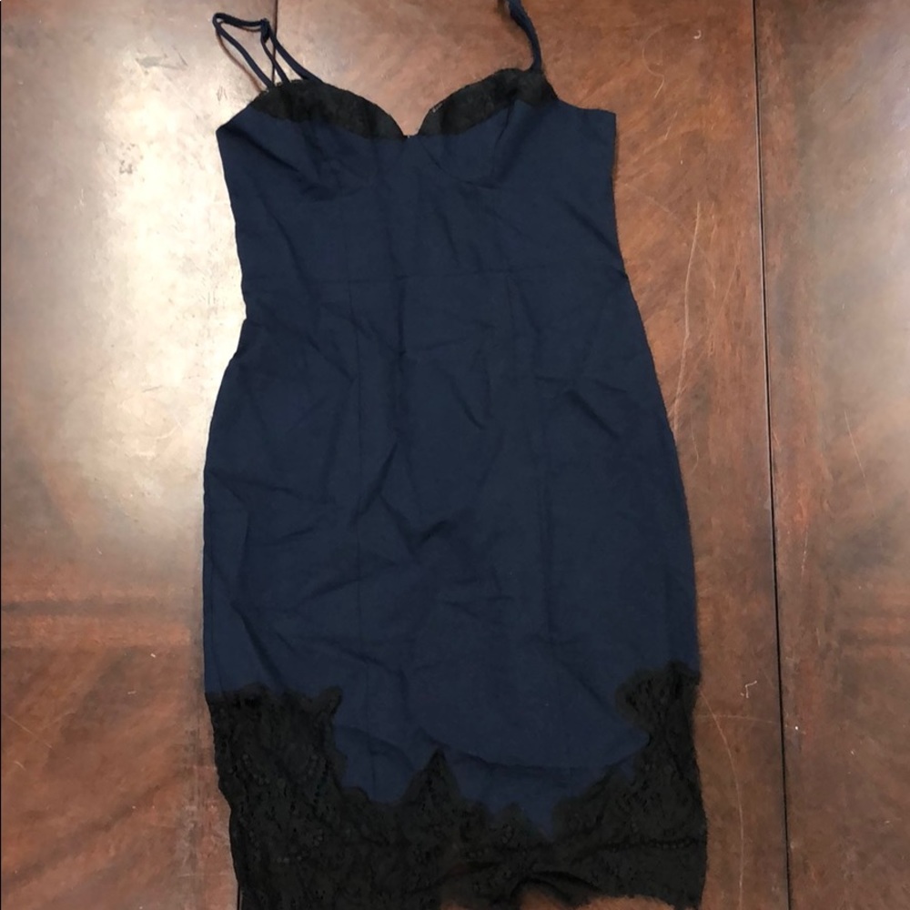 Sexy lace navy dress